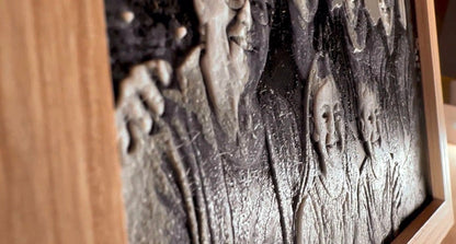 Dein Bild in 3D gedruckt – mit Rahmen in Kieferdekor, Weiß oder Schwarzbraun