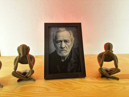 Dein Bild in 3D gedruckt – mit Rahmen in Kieferdekor, Weiß oder Schwarzbraun